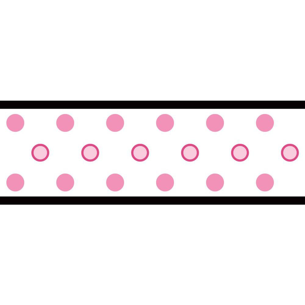 RM-RMK1450BCS Dot Peel & Stick Border - Pink&Black sku RM-RMK1450BCS