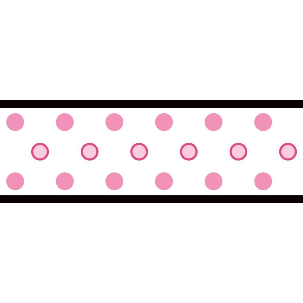 Dot Peel & Stick Border - Pink&Black