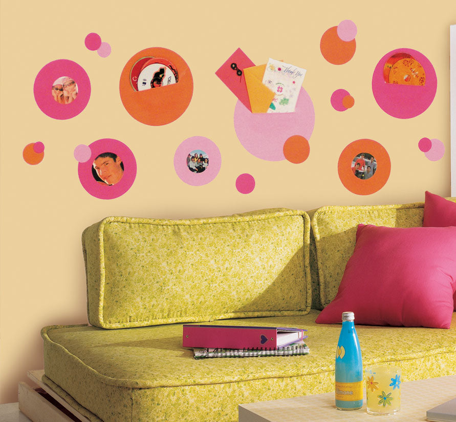 Roommates Wallpockets-Pink Peel and Stick Wall Decals