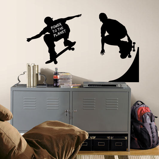 Chalkboard Skaters Chalk Peel & Stick Wall Decals