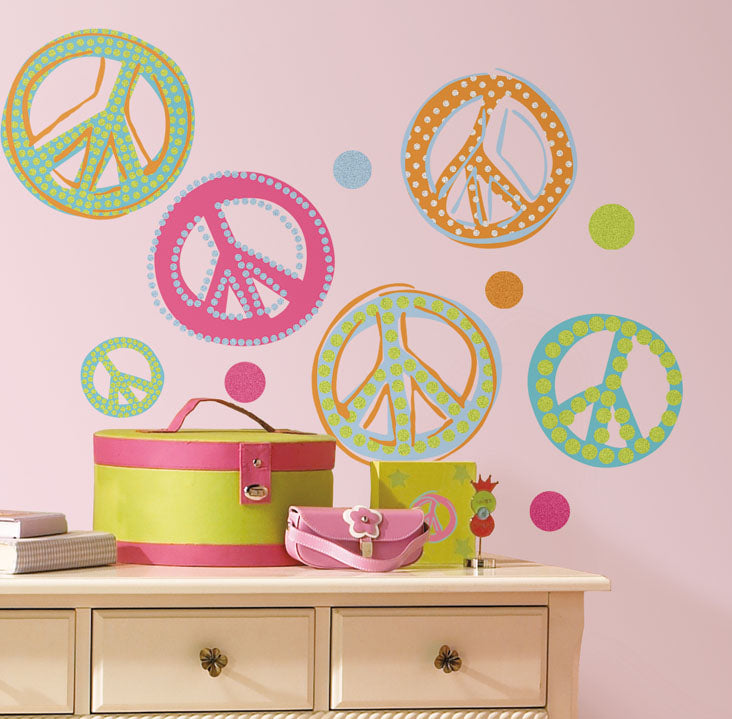 Roommates Peace Signs Peel and Stick Wall Decals
