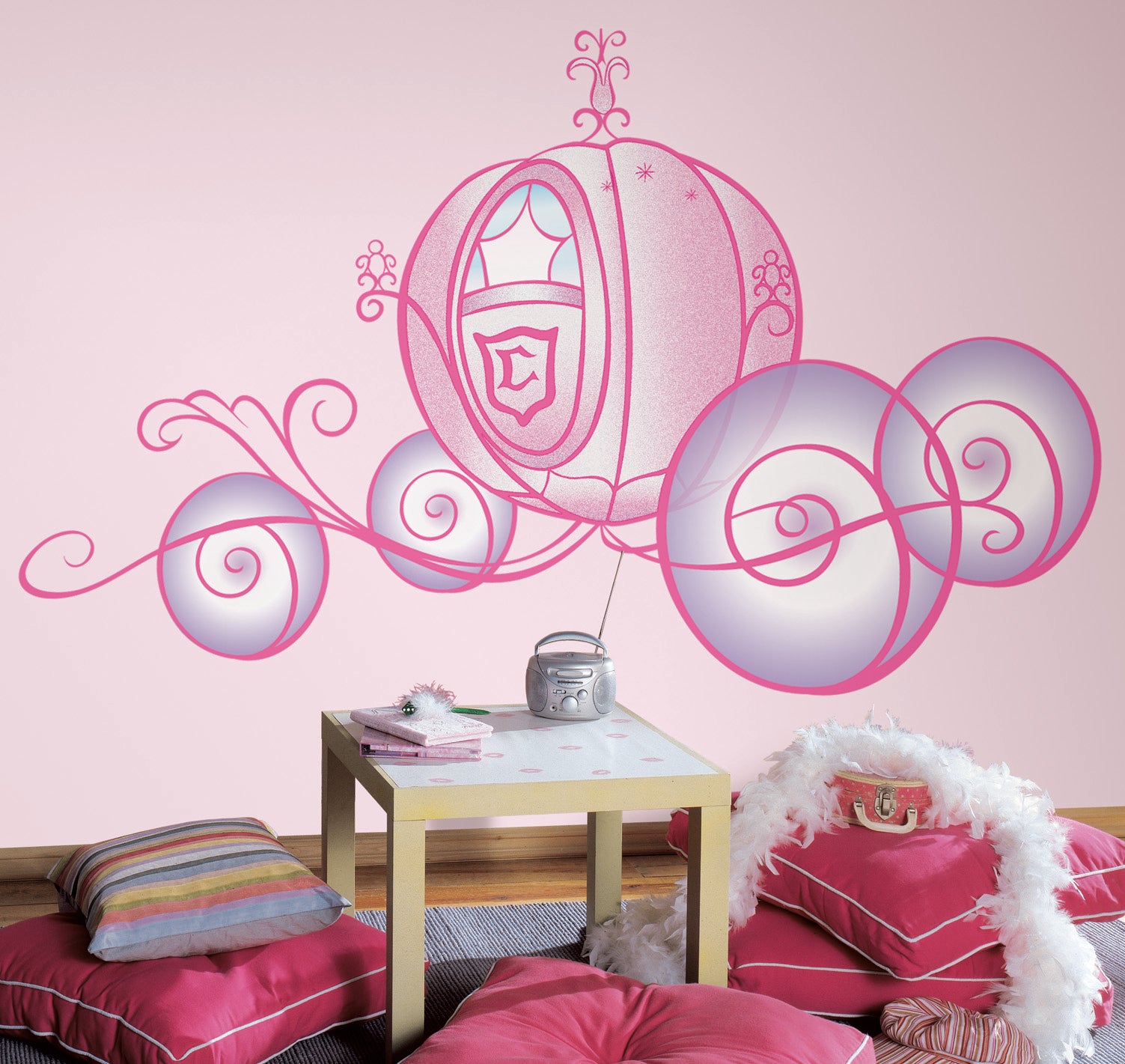 Roommates Princess Carriage Peel and Stick Giant Wall Decal - US Only