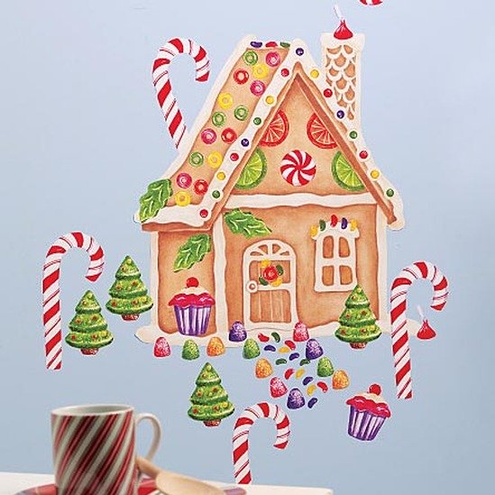 Wallies Gingerbread House Wall Stickers
