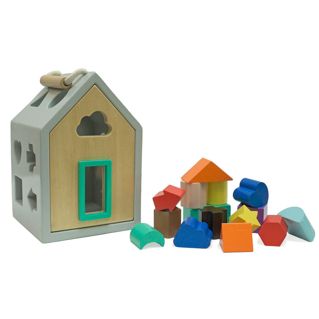 Hip Shape House Wood Sorting Game