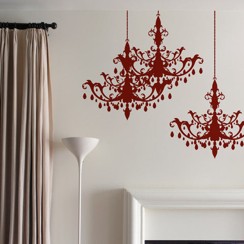 Chandelier Wall Stickers in Cranberry