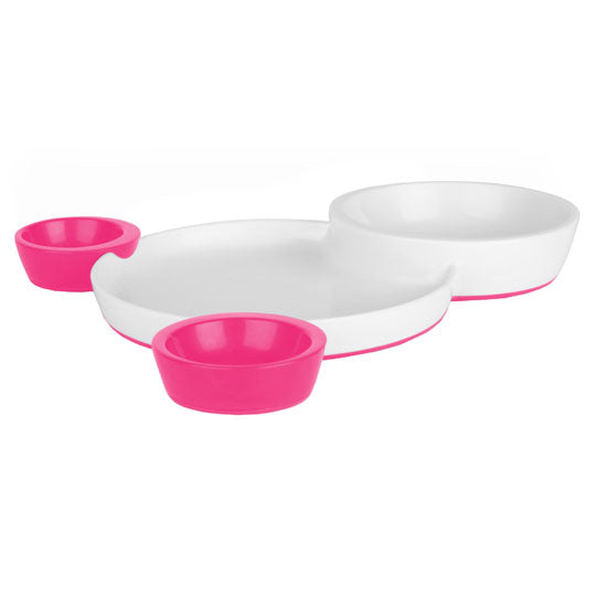 BN-PGRV Pink Groovy Interlocking Plate + Bowl Set sku BN-PGRV