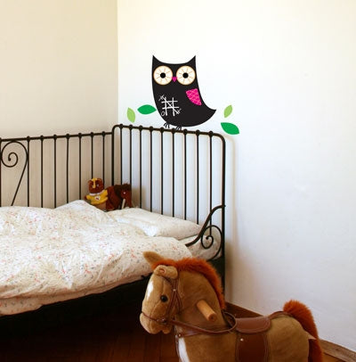 Chalkboard Owl Wall Decor Stickers