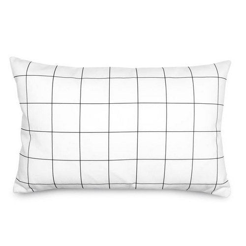 OL-GPSW15 Small Grid Pillow in Black & White sku OL-GPSW15
