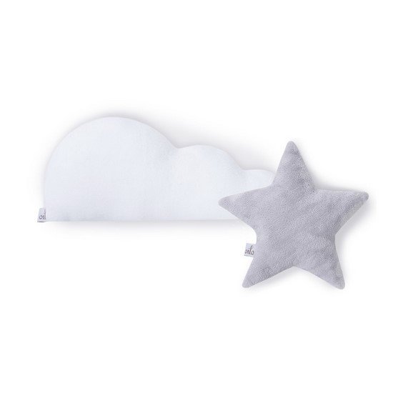 Oilo Studio Nursery Silver Star and White Cloud Dream Pillow Set