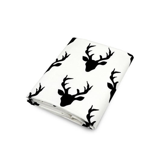 OL-DSBK15 Deer Crib Sheet in Ivory & Black sku OL-DSBK15