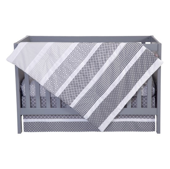 Ombre Gray 3 Piece Crib Bedding Set