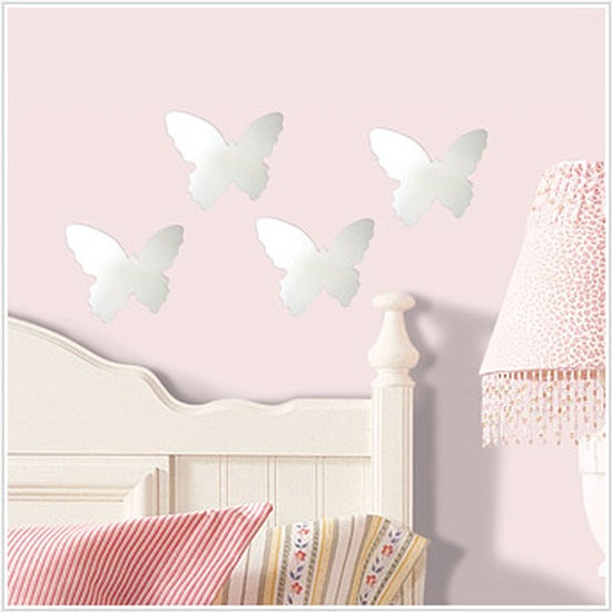 Butterfly Peel & Stick Mirror (Small - 4 pieces) Wall Stickers