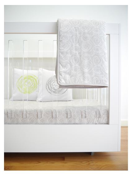 Spot On Square Spun Organic Crib Quilt in Grey