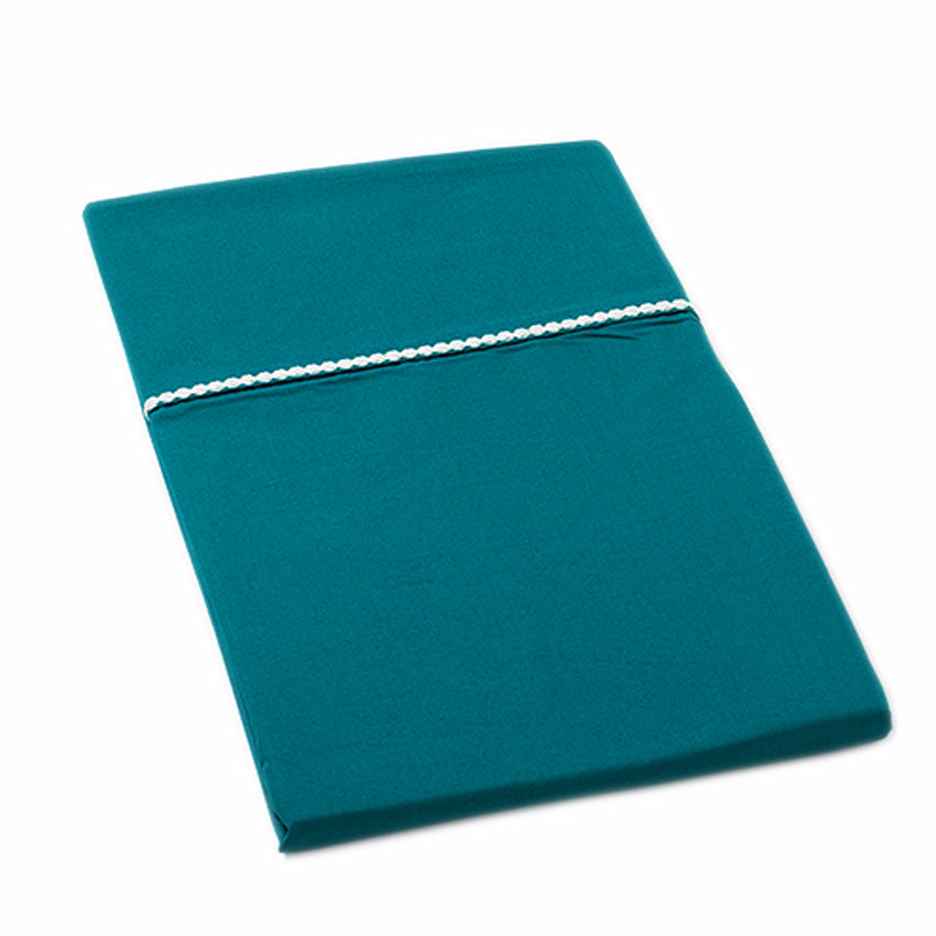 Auggie Twin Flat Sheet in Solid Ocean