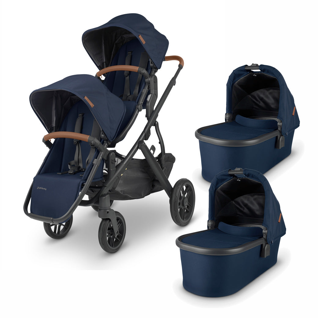 UP-X0320-VIS2-BAS-NOA Vista V2 Double Stroller + Bassinets sku UP-X0320-VIS2-BAS-NOA