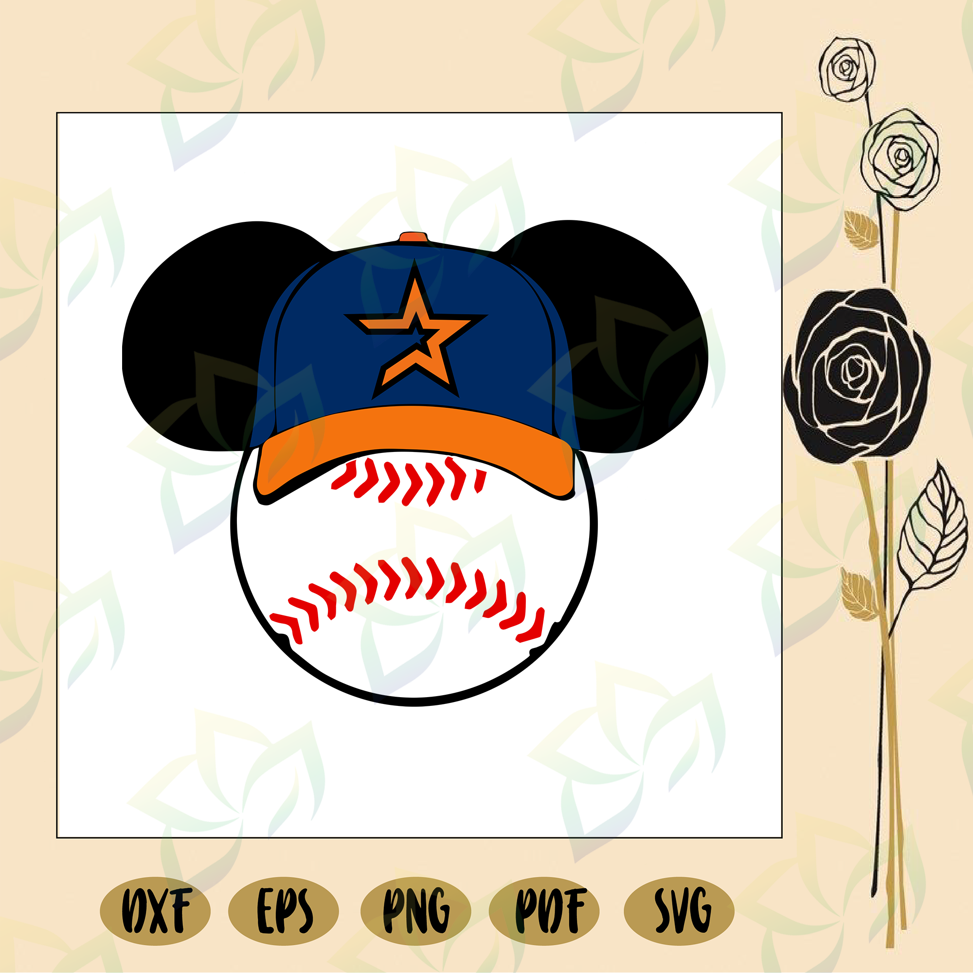 Houston Astros Mickey Head Houston Astros Svg Houston Astros Astros Blossomsvg