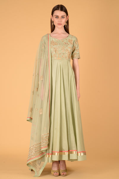 Anarkali Dress Neck Embroidery Design