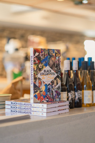 The book, Black Collagists: The Book on display at good neighbor