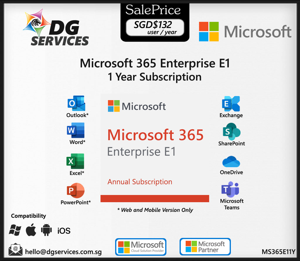 Microsoft 365 Enterprise E1 (Annual) | DG Services
