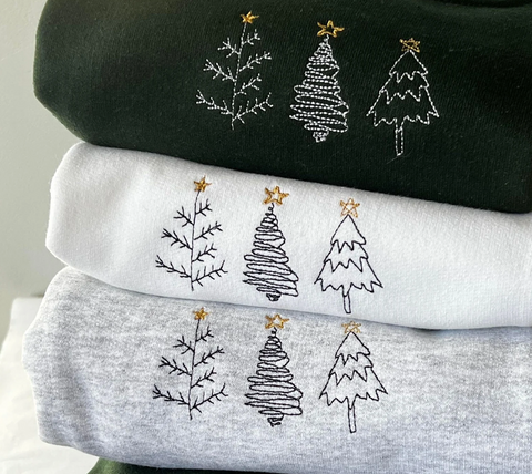 Christmas tree embroidered jumper