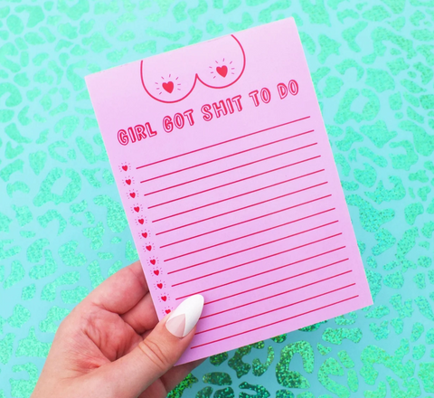 organisational list pad with boobs