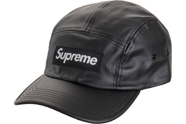 Supreme Pebbled Leather Camp Cap 'Red