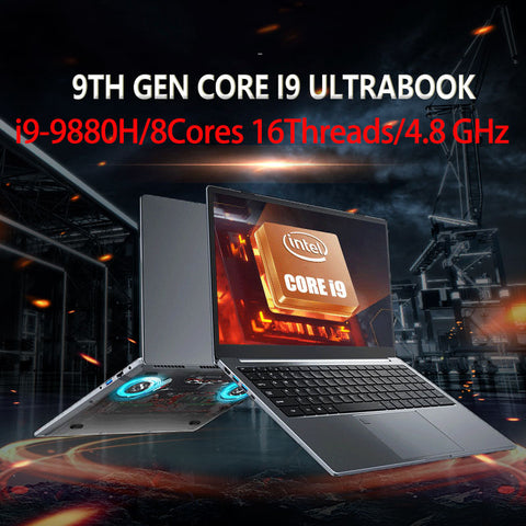 15.6 inch Intel Core i9 9980H 9880H Ultrabook Computer Fingerprint unlock 2*DDR4 MAX 64GB RAM 2TB SSD Desktop Notebook WIFI5 BT