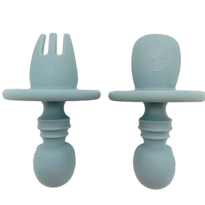 Earthy Series Baby Silicone Fork and Spoon Set (5 Colours)