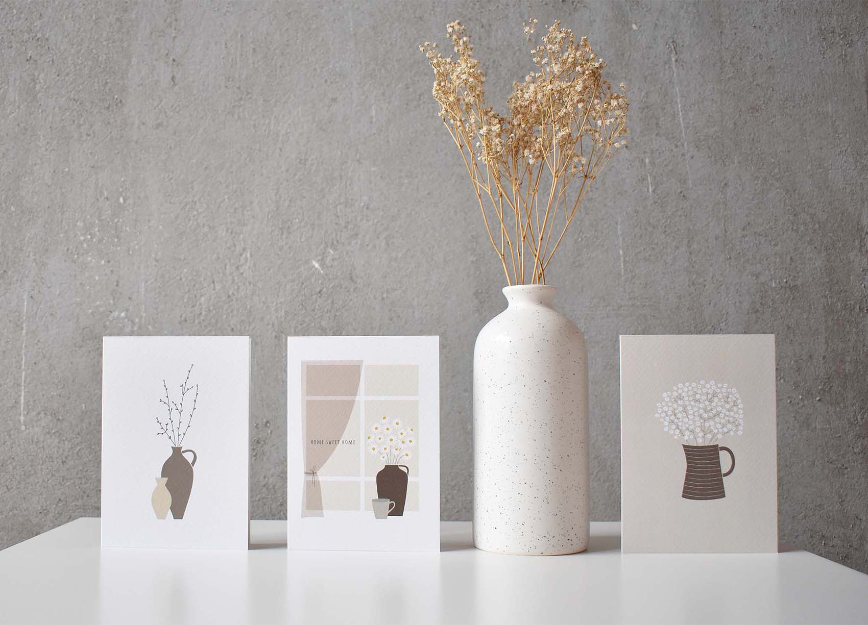 hygge style ceramic inspired greeting cards Elemente Design 