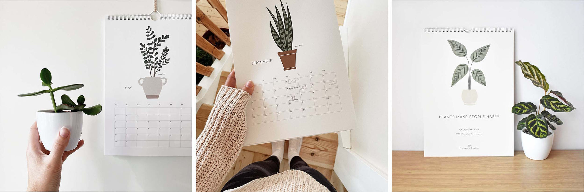 illustrated calendar plants make people happy Elemente Design 