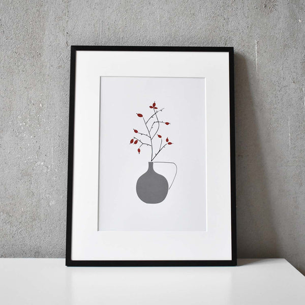 rosehip illustrated art print poster Elemente Design 