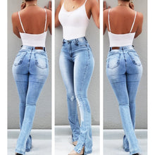 Load image into Gallery viewer, Woman Washed Ripped High Waist Vintage Jeans - amandaramirezphoto