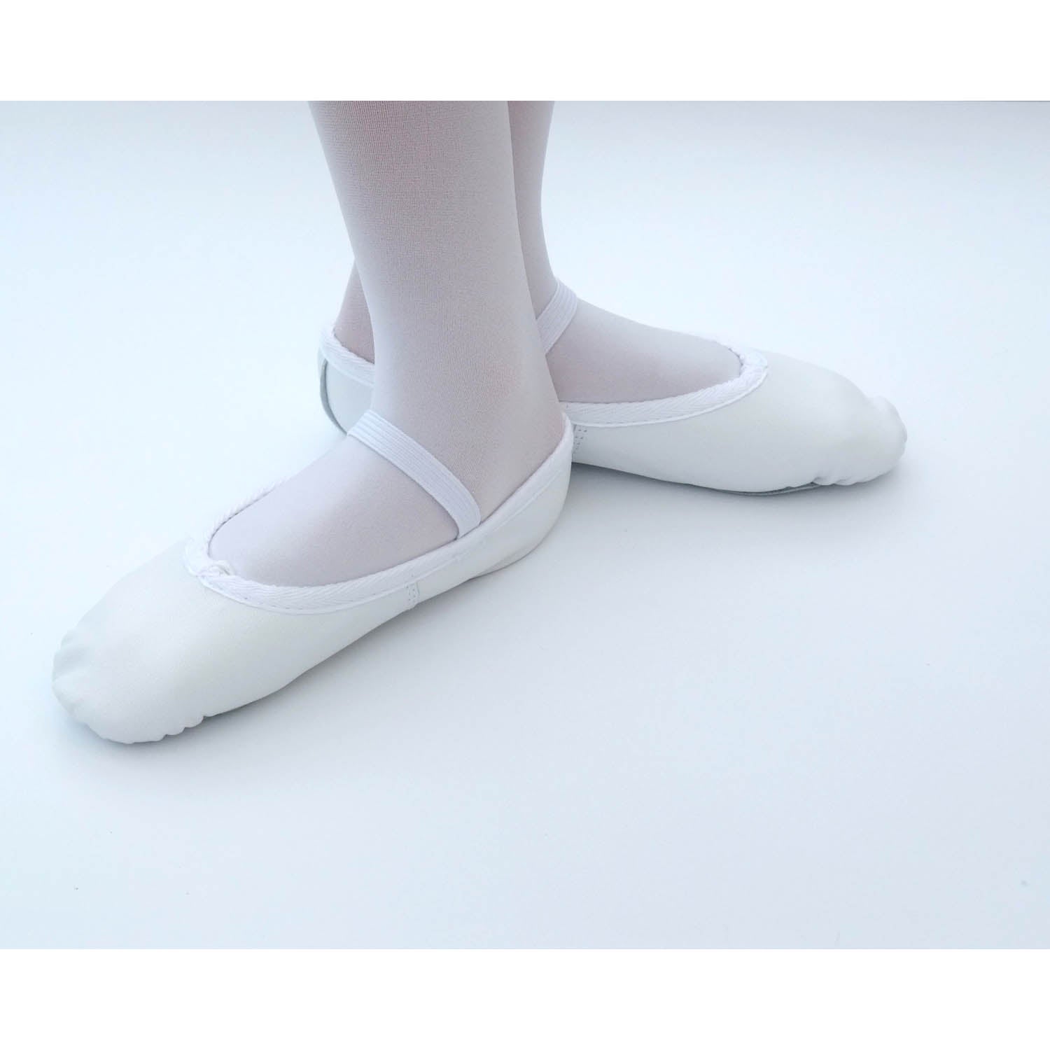 white leather ballet shoes