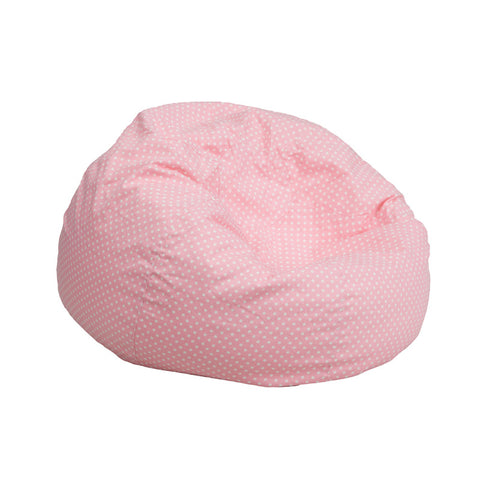 Patricia Small Light Pink Dot Kids Bean Bag Chair - living-essentials