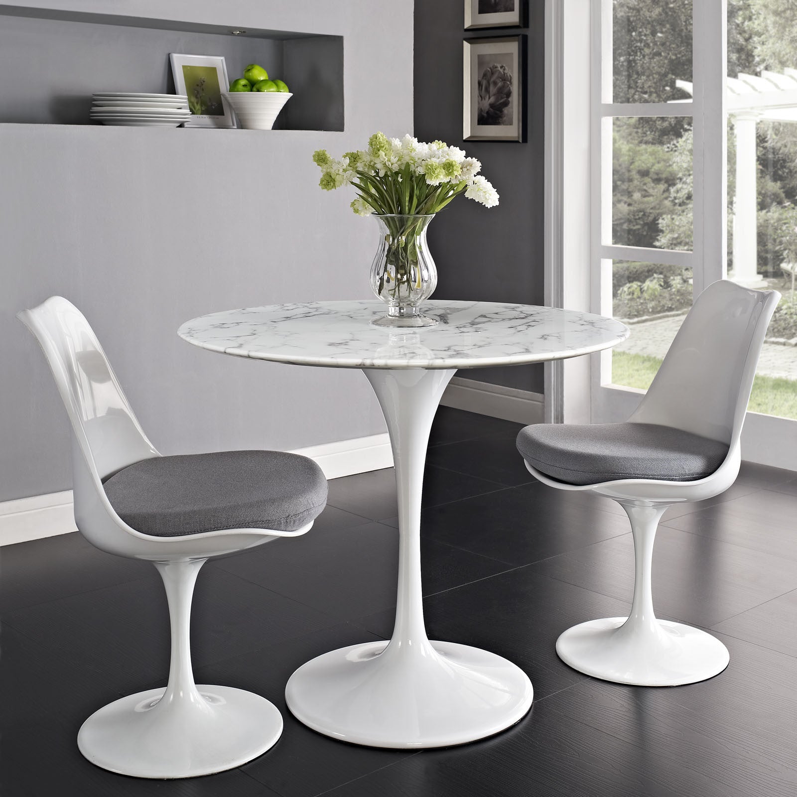 Saarinen Style 36 Tulip Marble Dining Table EMFURN