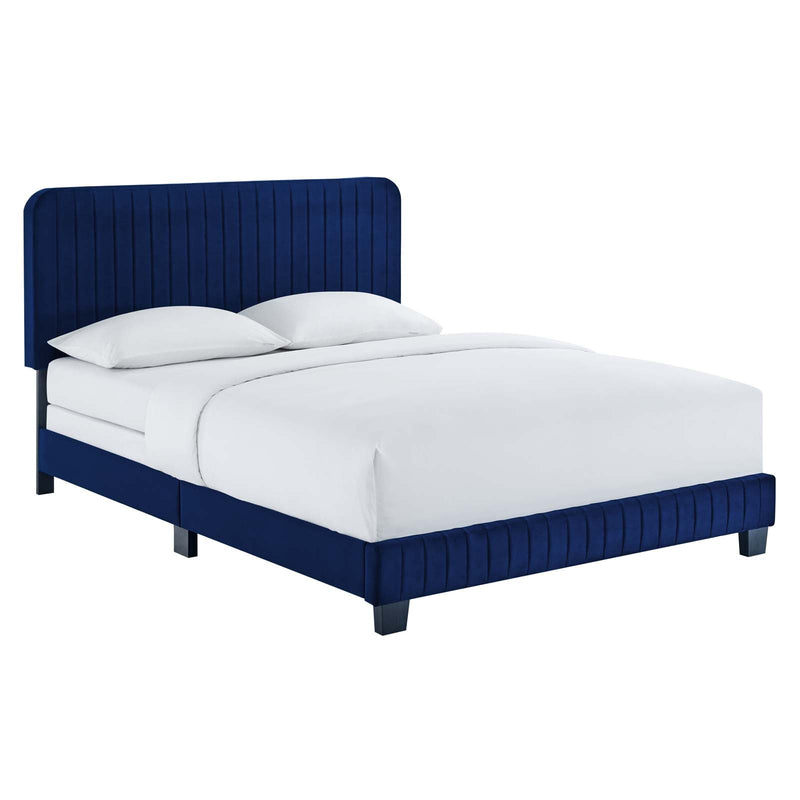 Cacey Channel Tufted Performance Velvet Twin Bed