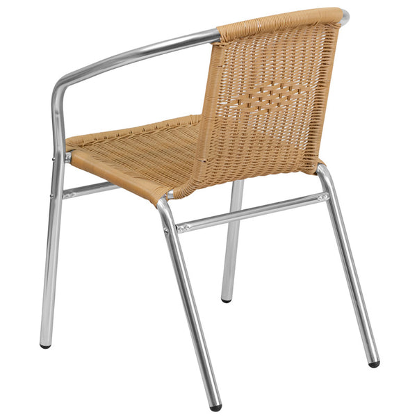 Bonnie Aluminum Rattan Indoor/Outdoor stackable Restaurant Chair - EMFURN