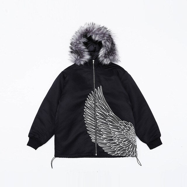 black and white winter jacket