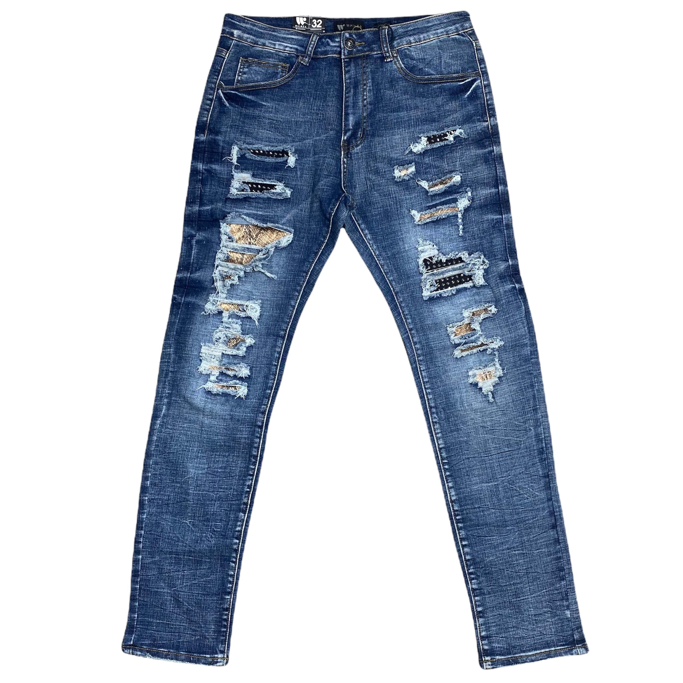 Waimea Gold Patches Jean (Blue Wash) - M4930D – City Man USA