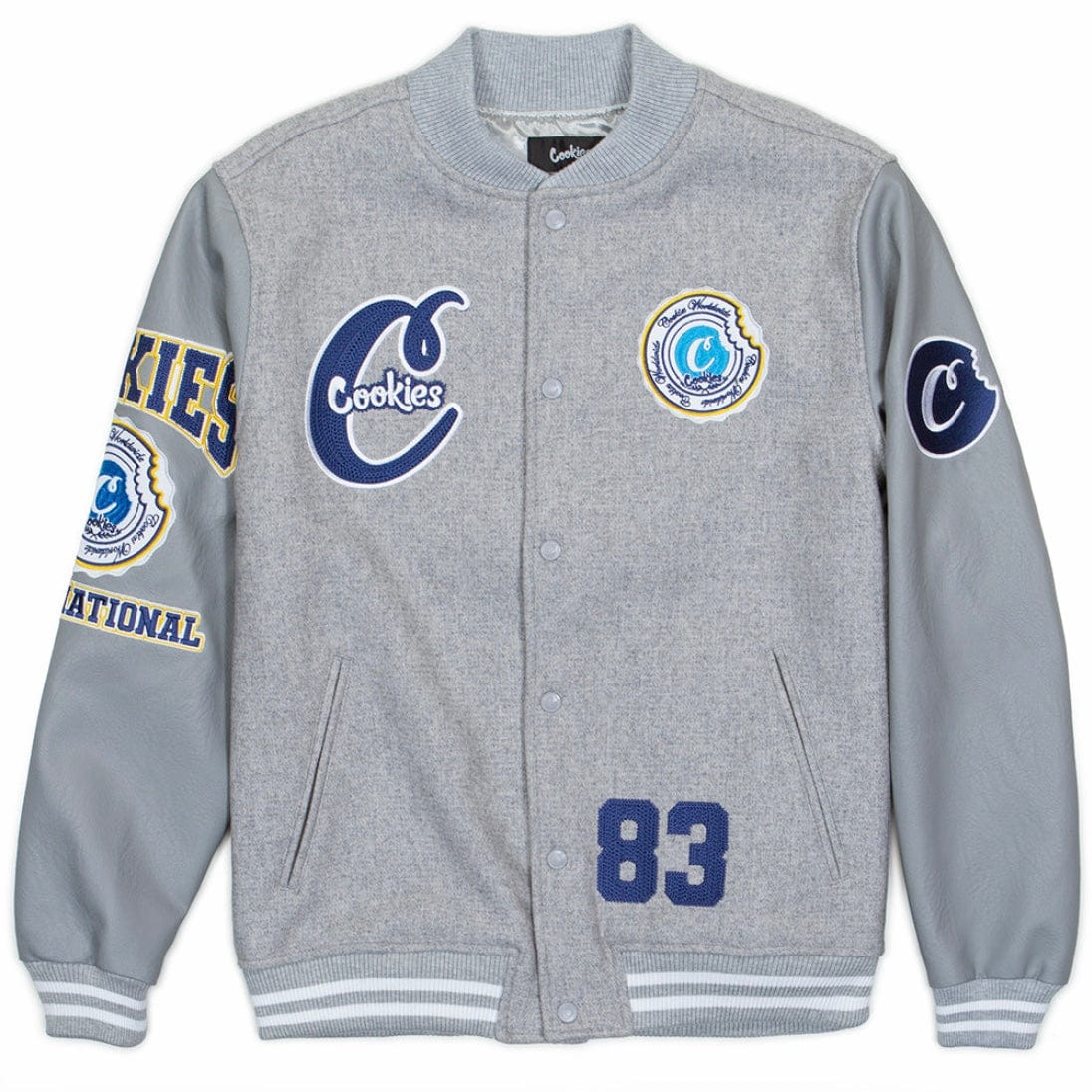 Cookies Double Up Wool Letterman Jacket (Heather Grey) 1561O6078 – City ...