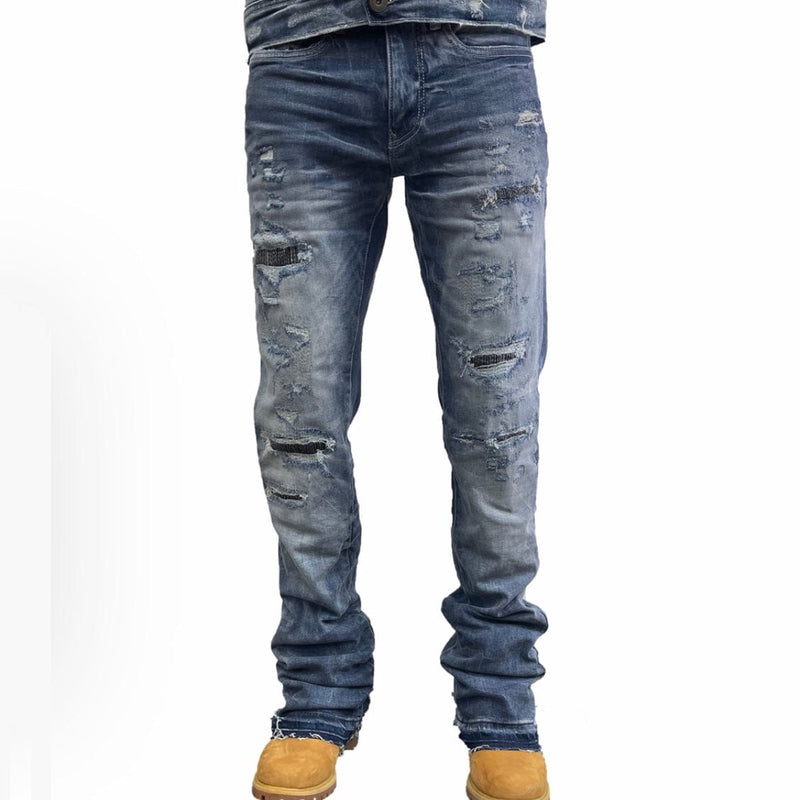 Jordan Craig Theo Slight Flare Stack Denim (Aged Wash) JF300R – City ...