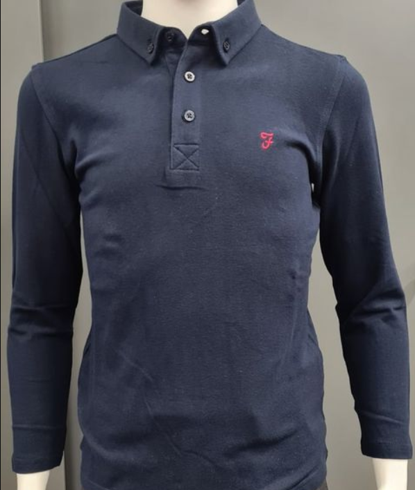 mens farah long sleeve polo