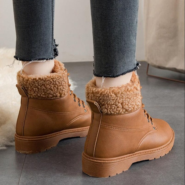 Flat Short Fur Ankle Boots Winter New 