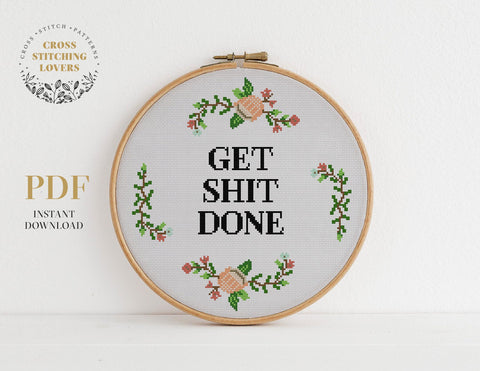 Do No Harm but Take No Shit. Adult Starter Cross Stitch Kit for