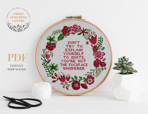 Funny Book Lover Cross Stitch Patter It's Not Hoarding If It's Books Sassy  Snarky Xstitch Books Subversive Instant Pdf Download 