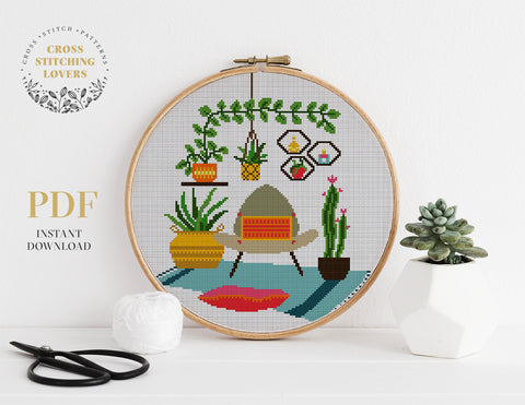 Desert Cross Stitch Pattern Cactus Cross Stitch Beginner Cross Stitch  Modern Cross Stitch PDF Pattern Instant Download (Instant Download) 