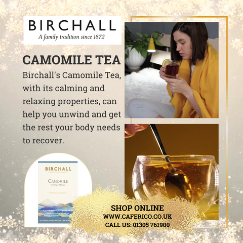 Birchall's Camomile Tea, with its calming and relaxing properties, can help you unwind and get the rest your body needs to recover. A cup of chamomile tea before bedtime can provide the serenity your body craves during times of illness.