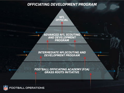 NFL Officiating Development Program chart for career professionals