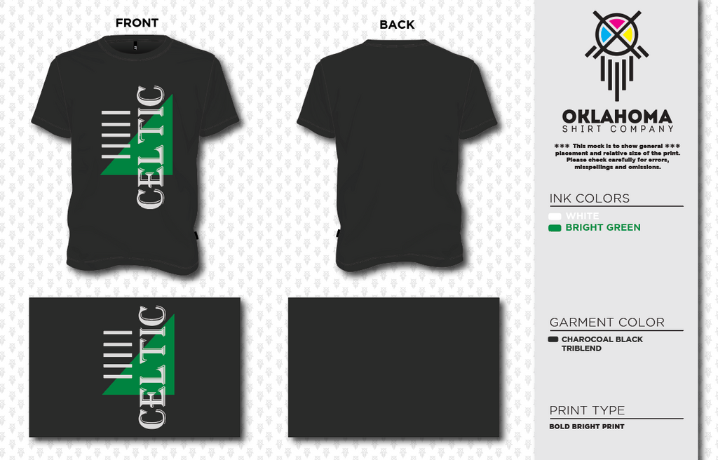 Celtic Adult V Neck Black Oklahoma Shirt Company