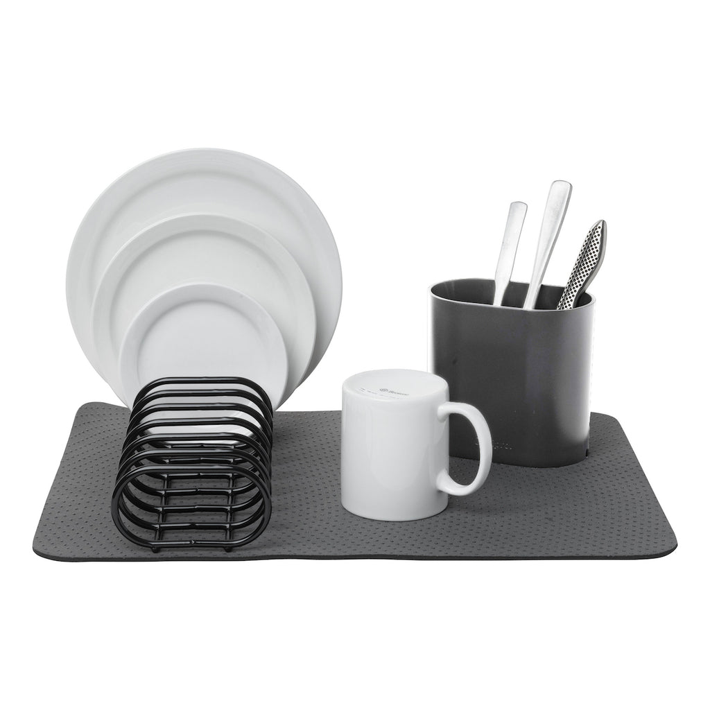 Dish Drying Mat Counter Top ABS Mat Self-Draining 3 Tiers Dish Draining Mat  Non-Slip Heat Resistant Trivet Kitchen Accessories